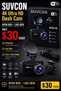 4K Ultra HD WiFi Dash Cam – Front & Rear Camera