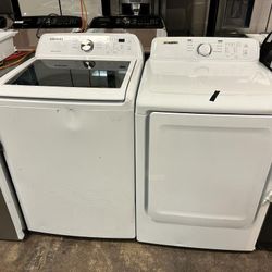 Samsung new topload washer and dryer set electric scratch and dent 6 month warranty