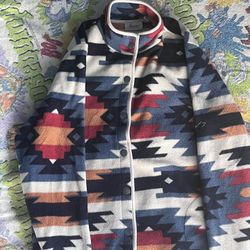 Denim & Co. Canyon Retreat Southwest Printed Fleece Jacket