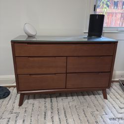 TV Table, Small Dresser, Or Large Nightstand - Glass Top