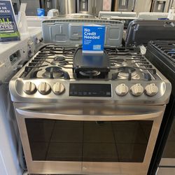 LG smart slide in dual fuel electric range