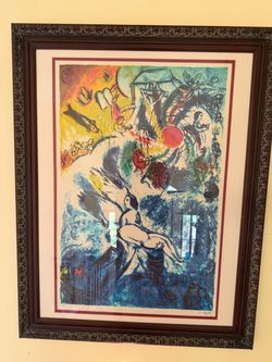 Marc Chagall The Creation of Man Lithograph Framed & Signed 73/500