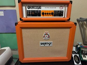 Orange Super Crush 100 Head and Cabinet Stack