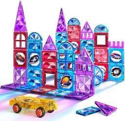80-Piece Magnetic Building Tiles Set – STEM Learning Toy for Kids