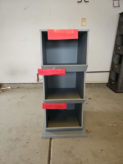 Gray 3-Shelf Wooden Bookcase