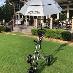 Sun Mountain Golf Push Cart And Umbrella