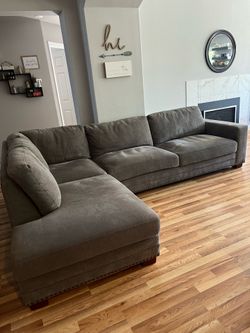 Penelope fabric sectional with ottoman