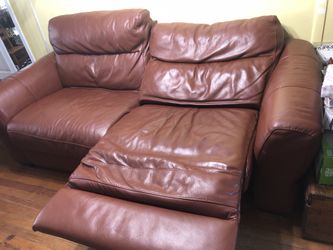 Leather recliner couch
