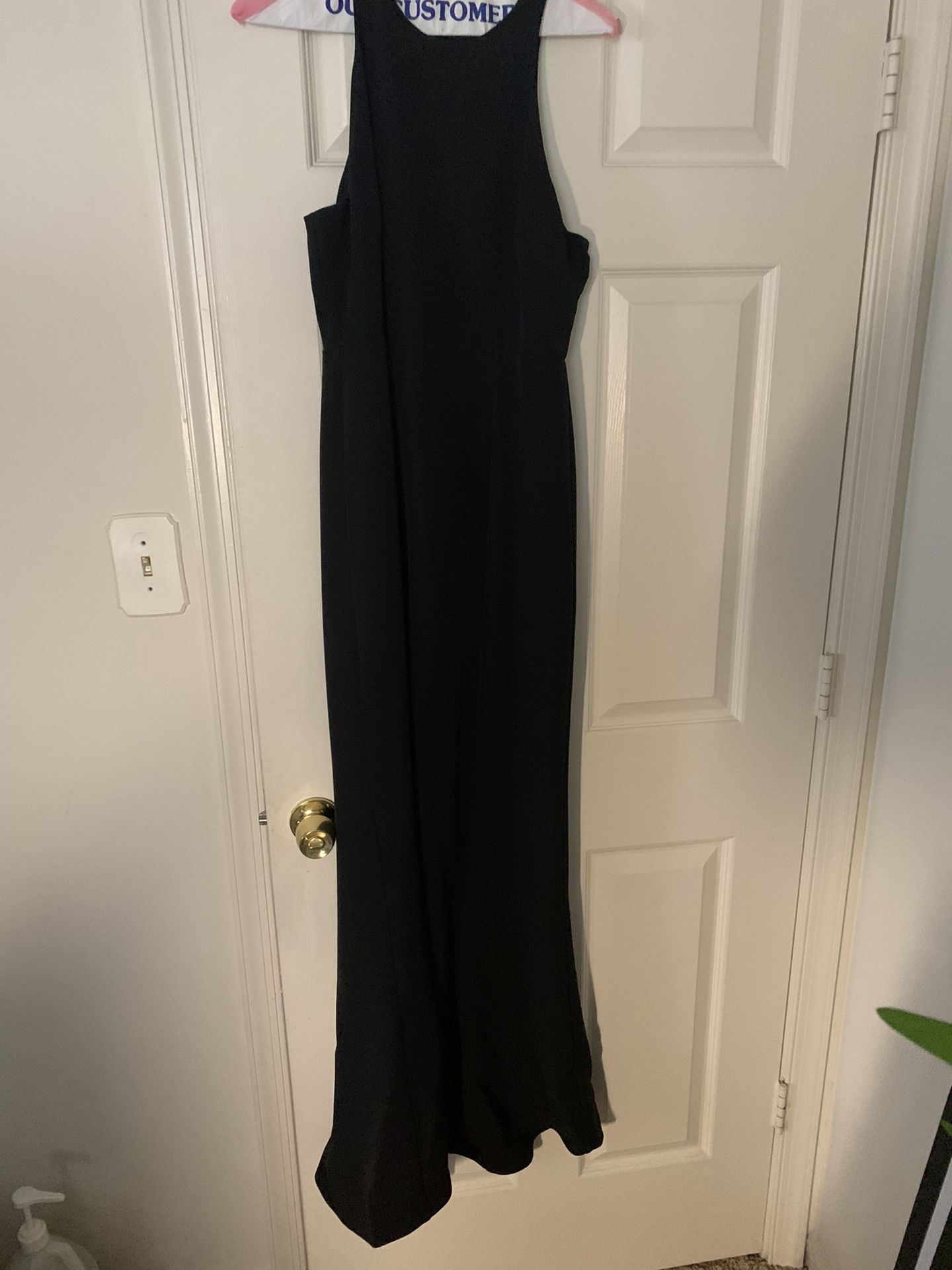 Black Stretch Crepe Mermaid Gown, Medium