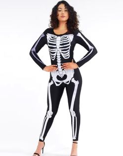 NEW! Glowing Skeleton Lady Costume Size S