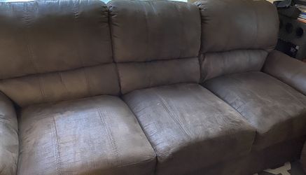 Dark brown microfiber couch