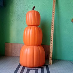 Stacked Pumpkins Decor Plastic Halloween Jack O Lanterns