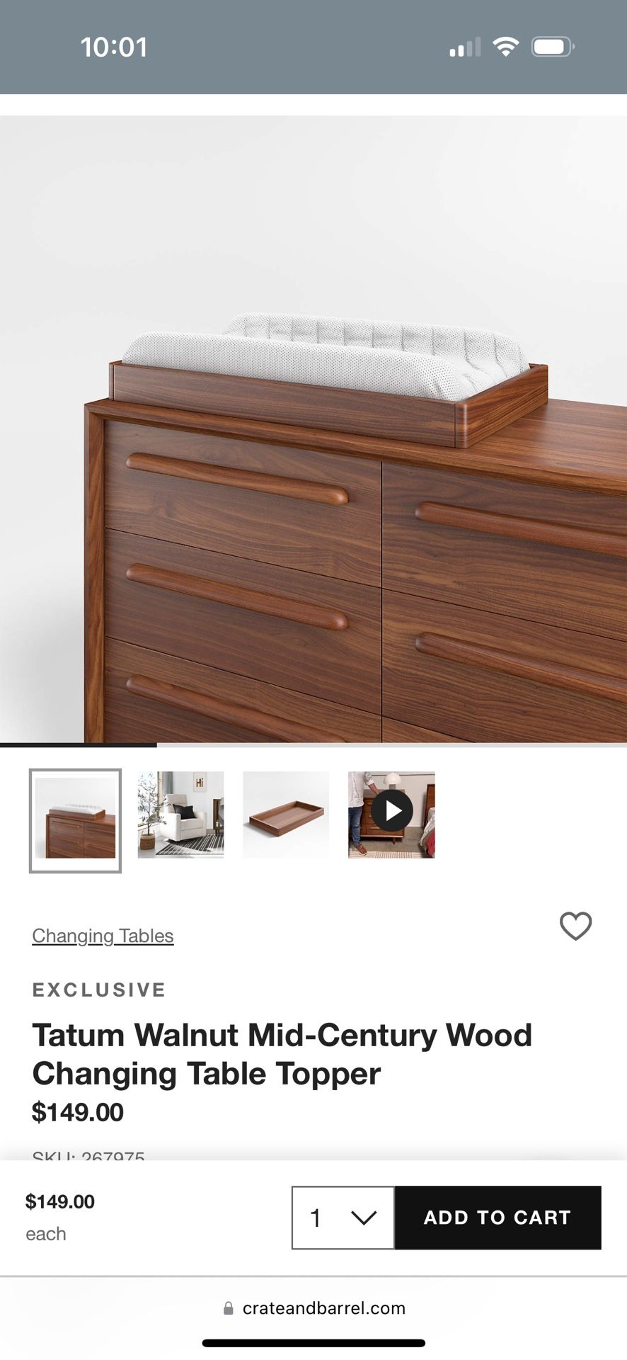 Crate & kids Baby Changing Table Topper