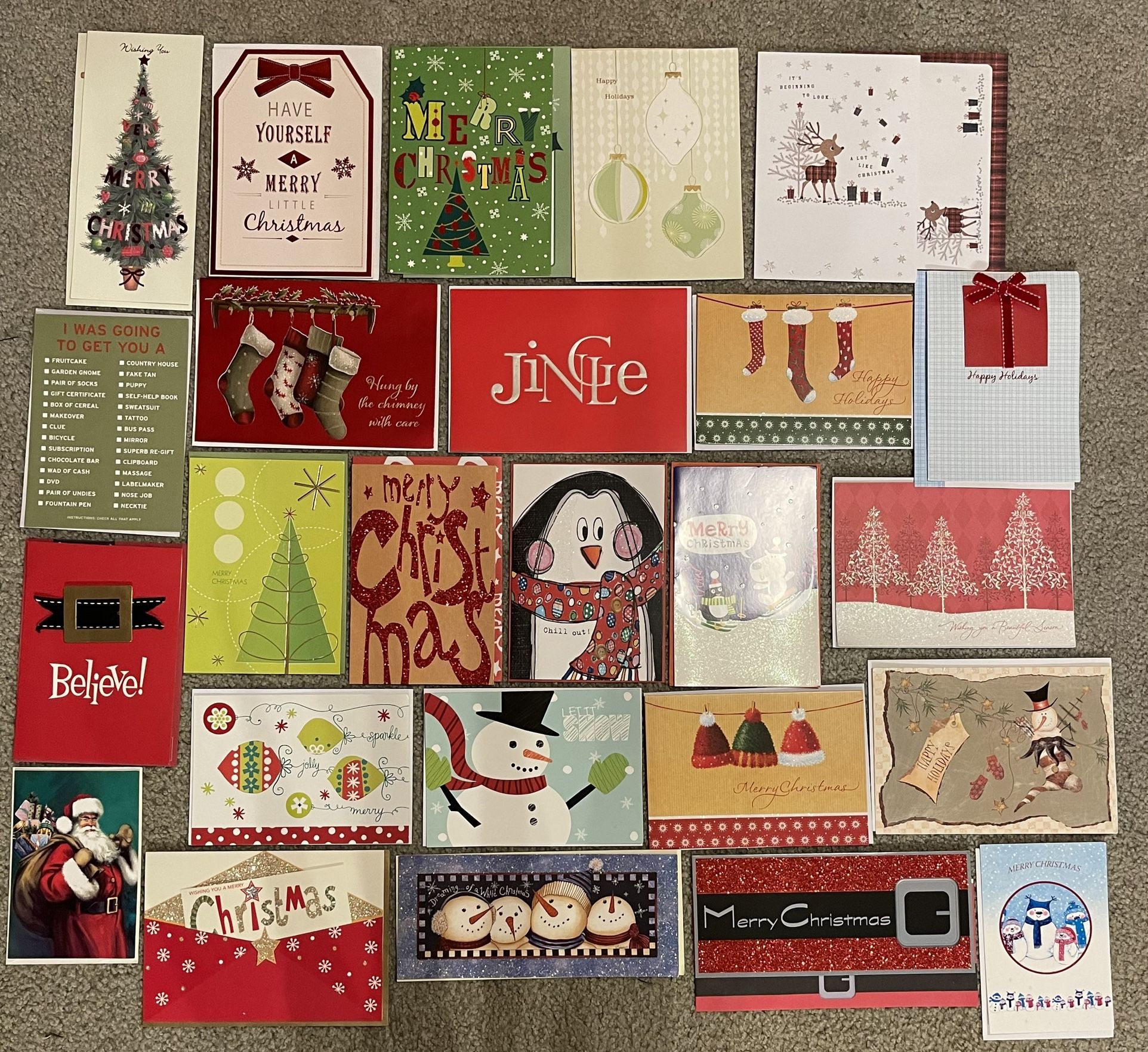 A Variety Of 25 wonderful quality Christmas Cards! , I took a bunch Of Different Boxes and made Up bundles! More info under description
