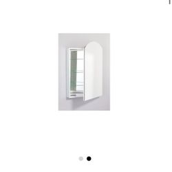 Robern PLM2434WBARE PL Electric Cabinet Arch Beveled Mirrored Door In White