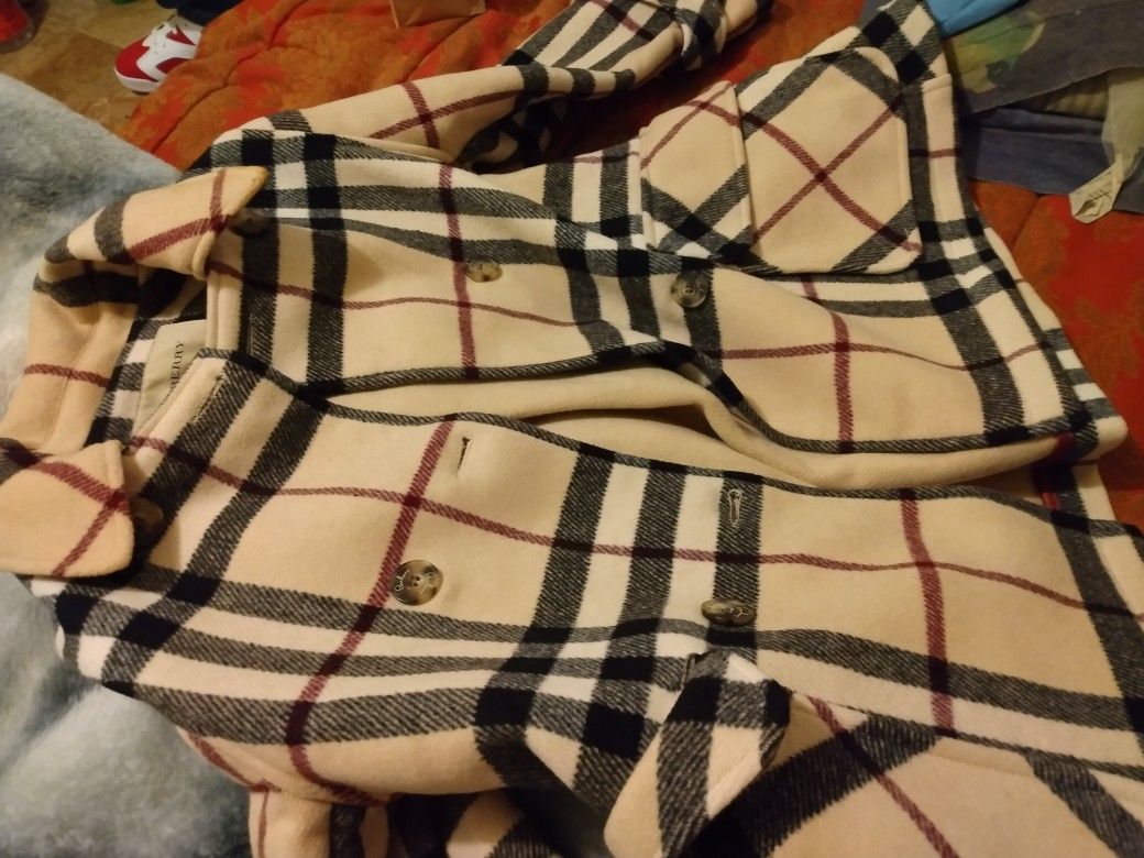 Burberry Wool Kids Coat Sz 8-10 Yrs