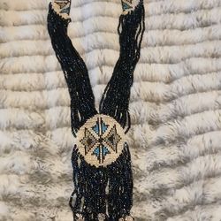 Beautiful Handmade Vintage Beaded Necklace Signed By Ray C Davis