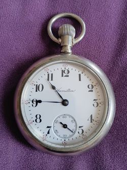 Hamilton Antique Silver Pocket Watch