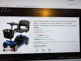 Blue electric scooter