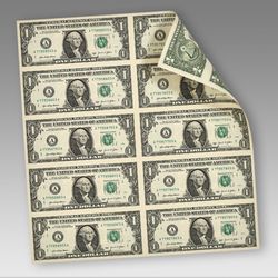 $1: 10-Note Sheet New York (B) Uncut $1 Sheet