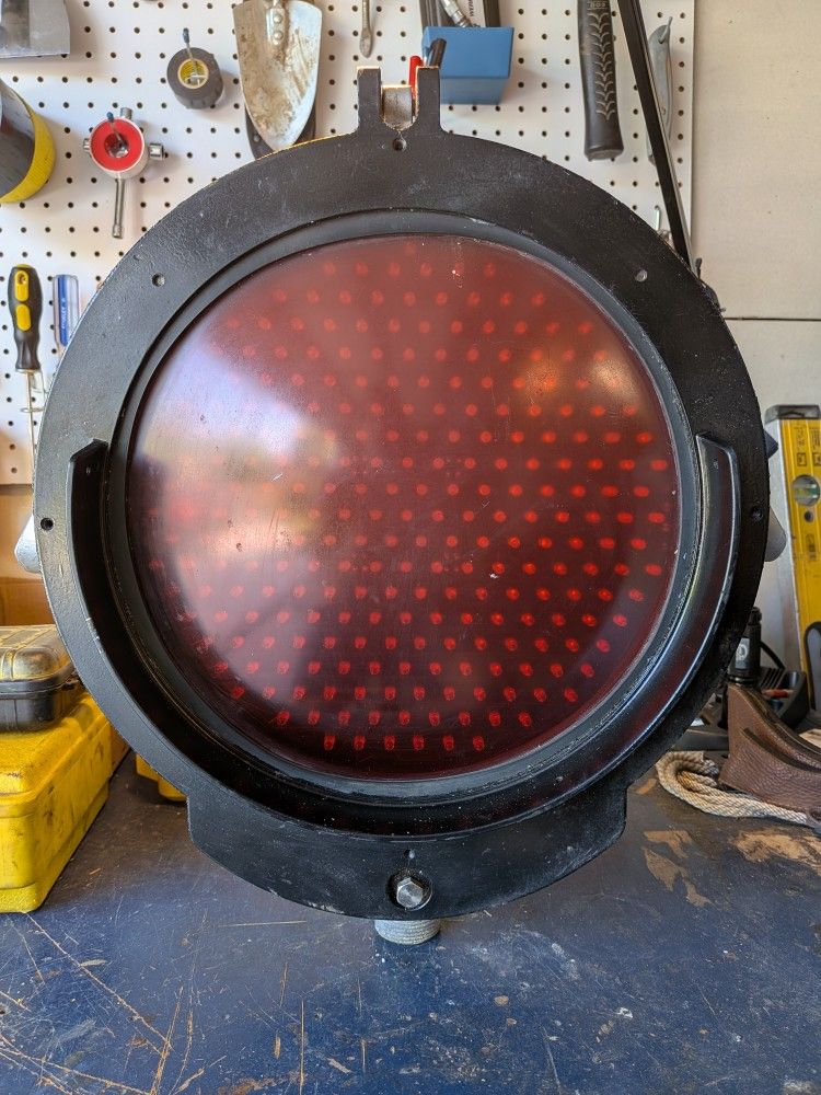 Safetran System Corps. Aluminum Red Railroad Pendant Light