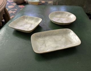 Vintage Capiz Shell Trinket Dish - Set of 3