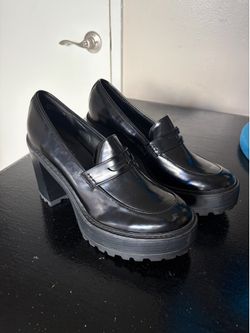 Madden Girl - Black Platform Loafers with a chunky heel - 11 Women’s