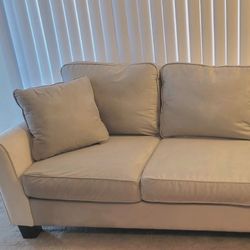 Lt Grey and Off White Sofa