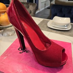 Red Thick Heel