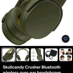 Skullcandy Crusher Bluetooth wireless over-ear headphones S6CRW-M687 olive