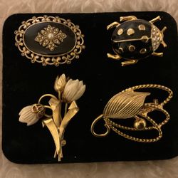 Vintage Gold Tone Brooches 4/$40 Or Separately 