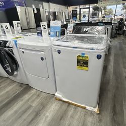 Midea - Top Load Washer & Gas Dryer Set 