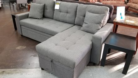 Micro Suede grey sofa chaise sectional