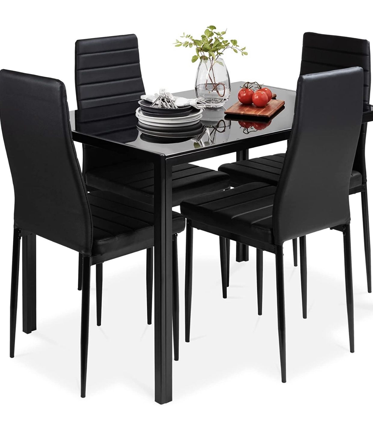 5-Piece Kitchen Dining Table Set “All Black”