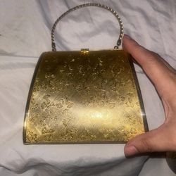 Beautiful Vintage Gold Clutch  1950s