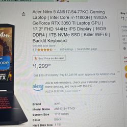Acer nitro 5 gaming laptop