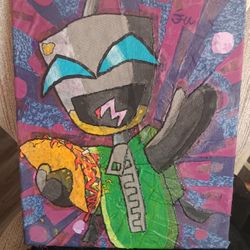Gir From Invader Zim Fabric Art