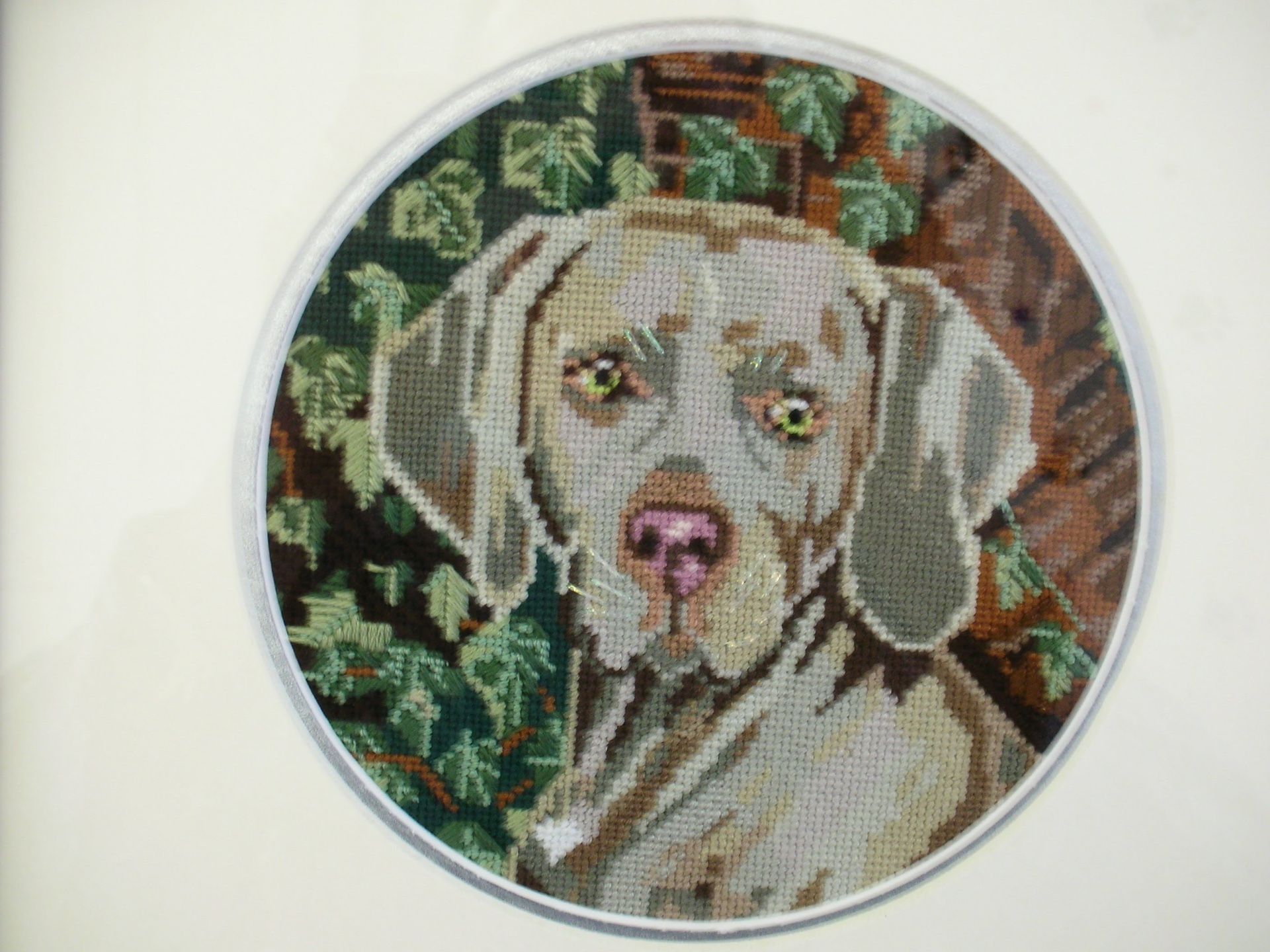 2Beautiful Weimaraner Needlepoints.