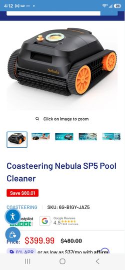 Coasteering pool cleaner vacuum