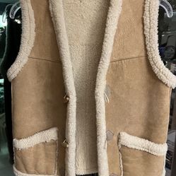 Leather/wool Vest