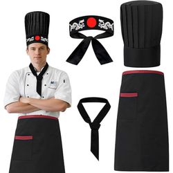 Chef Hat Apron and Headband Set