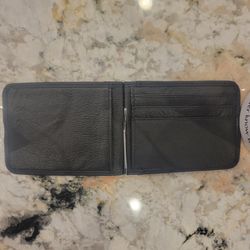 Snap on leather wallet