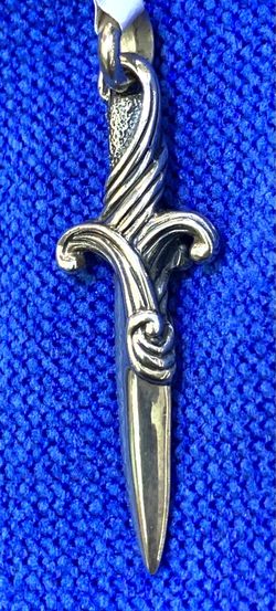 David Yurman .925 Silver Dagger Pendant, 2” Long!