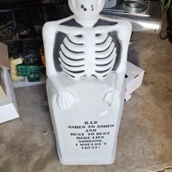 Damaged Halloween Tombstone Blowmold 