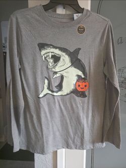 Cat and Jack Halloween Shark Glow in the Dark Long Sleeve Shirt