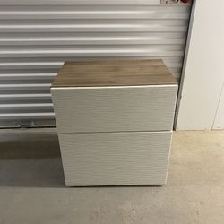 BESTÅ Storage 2 Drawers white stained oak effect/Laxviken white