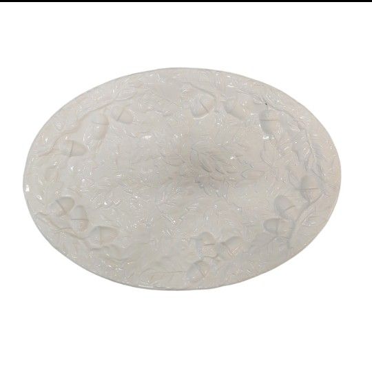 Vintage A. Santos Portugal Harvest Acorn #8002 White Stoneware Platter Large