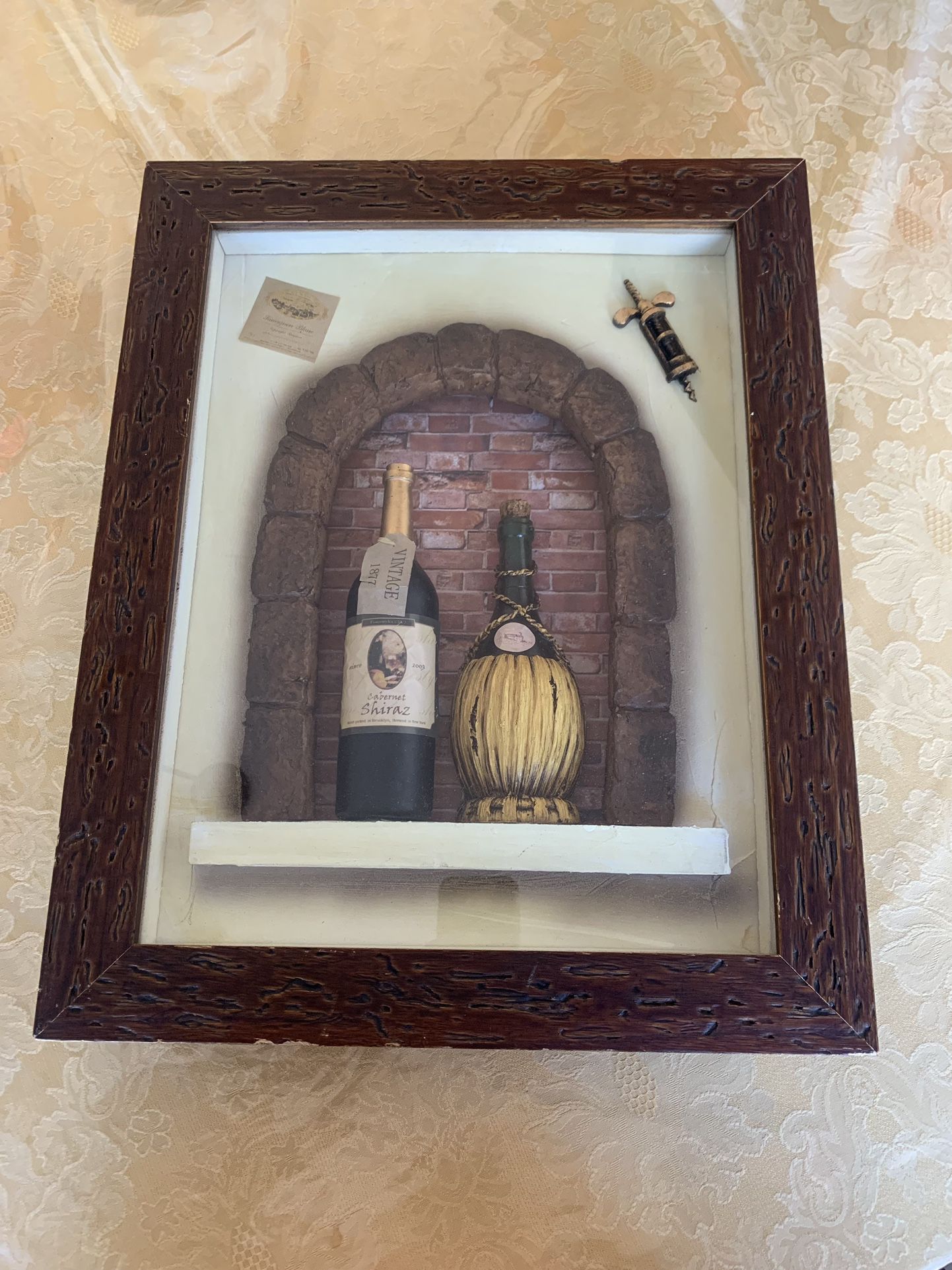Vintage Wine Shadow Box Framed Art  Pick Up Oxnard, California 