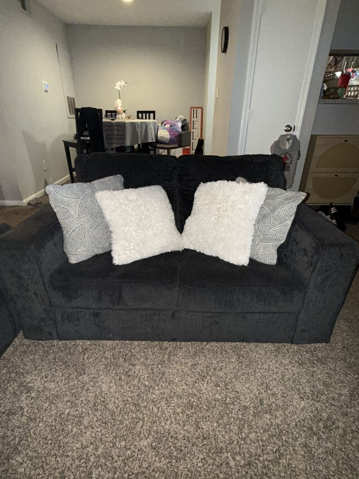 Navy Blue Couch & Love Seat Set
