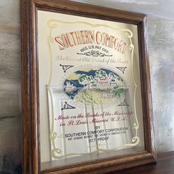 Vintage SOUTHERN COMFORT Framed Mirror by MARSEL MIRROR STYLE BM-106